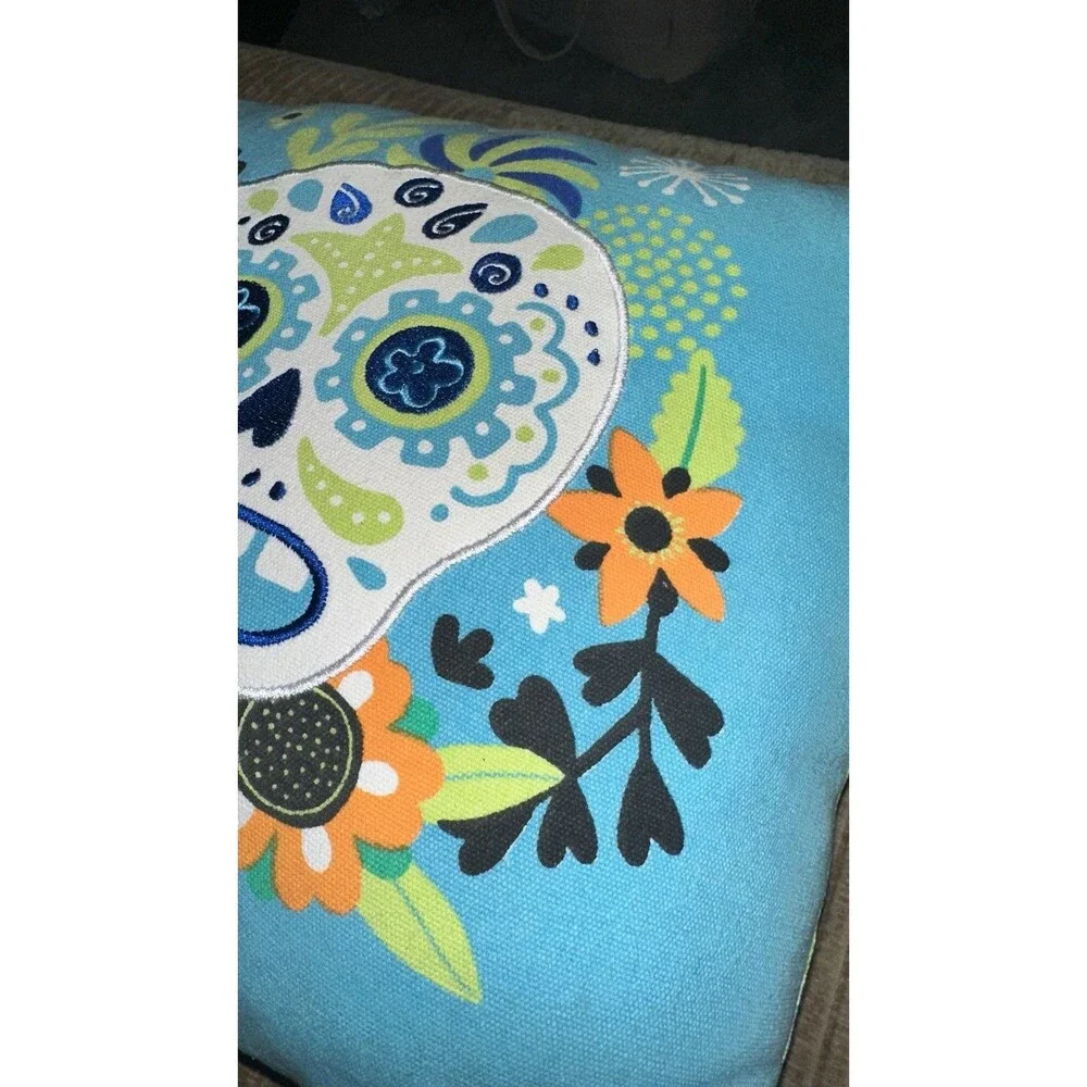 Dia De Los Muertos Sugar Skull Throw Pillow 16x16